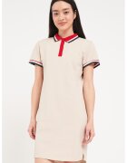 Lee Cooper Rochie polo cu terminatii contrastante - Rosu/Bej/Bleumarin