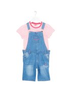Lee Cooper Set salopeta jeans si tricou fete - 6504 - Roz/Albastru