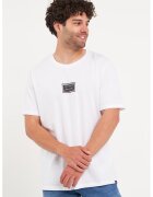 Lee Cooper Tricou cu decolteu la baza gatului si detaliu cu imprimeu - Alb
