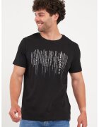 Lee Cooper Tricou cu decolteu la baza gatului si imprimeu grafic - Alb/Negru