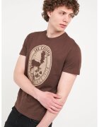 Lee Cooper Tricou cu decolteu la baza gatului si imprimeu - Maro