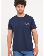 Lee Cooper Tricou cu decolteu la baza gatului si imprimeu pe piept - Bleumarin