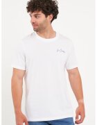 Lee Cooper Tricou cu decolteu la baza gatului si logo - Alb optic