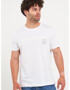 Lee Cooper Tricou cu decolteu rotund si logo - Alb optic