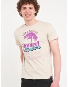 Lee Cooper Tricou cu imprimeu frontal - Bej