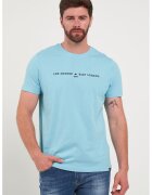 Lee Cooper Tricou cu imprimeu logo - Albastru glaciar