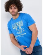 Lee Cooper Tricou cu imprimeu si decolteu la baza gatului - Albastru royal