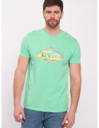 Lee Cooper Tricou cu logo pe piept - Galben/Roz/Verde menta