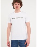 Lee Cooper Tricou de bumbac cu decolteu la baza gatului - Alb