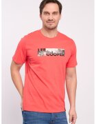 Lee Cooper Tricou de bumbac cu imprimeu logo pe partea din fata - Portocaliu mandarina