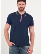 Lee Cooper Tricou polo cu fermoar scurt - Albastru inchis