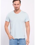 Lee Cooper Tricou uni cu decolteu in V - Albastru deschis