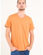 Lee Cooper Tricou uni cu decolteu in V - Portocaliu pal