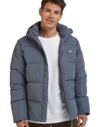 Lee Jacheta puffer gri deschis - cu gluga - maneci elastice - cu 2 buzunare cu fermoar - poliester -