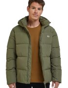 Lee Jacheta puffer verde masliniu - poliester - cu gluga - doua buzunare cu fermoar -