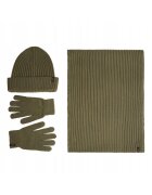 Lee ​​Set Caciula - Esarfa - Manusi Barbati - XMAS Pack - Marime Universala - Design Clasic - Material Flexibil - Caldura Si Confortabila - Cadoul Perfect Pentru Sarbatori - Akril - ONE SIZE INTL - Verde