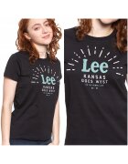 Lee Tricou T-Shirt - Seasonal Logo Tee - Croi Slim - 100% Bumbac - Fara Inchidere - Maneci Scurte - S - Negru - 1 Bucata