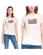 Lee Tricou T-Shirt - Tricou Cu Guler Rotund - 100% Bumbac - Croi: Normal - Bej - 1 Bucata