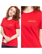 Lee Tricou T-Shirt - Tricou Cu Logo Pe Piept - Croi: Slim Fit - Material: 100% Bumbac - Inchidere: Fara - Model Dominant: Logo - XS - Rosu - 1 Bucata
