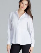 Lenitif Bluza dama - alba - maneci lungi - semi fermoar - poliester
