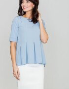 Lenitif Bluza dama albastra - poliester - maneci scurte - decolteu rotund