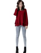 Lenitif Bluza dama Auberon L020 rosie - Visiniu
