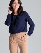Lenitif Bluza dama - bleumarin - maneci lungi - nod decorativ - poliester -