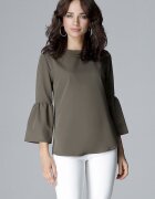 Lenitif Bluza dama - cu maneci 3/4 - volane - verde - poliester