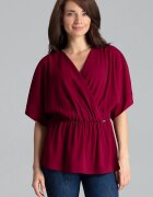 Lenitif Bluza dama - lejera - cu maneci kimono - rosu - poliester