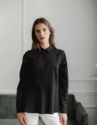 Lenitif Bluza dama - neagra - maneci lungi - semi fermoar - poliester