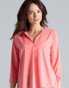 Lenitif Bluza dama - roz - maneci lungi - decolteu in V - poliester