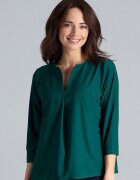 Lenitif Bluza dama - simpla - cu decolteu in V - verde - poliester