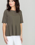 Lenitif Bluza dama - verde - poliester si viscoza - maneci scurte - decolteu rotund
