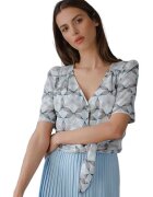 Lenitif Camasa dama - scurta - cu decolteu in forma de inima - maneci scurte - multicolor - poliester