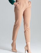 Lenitif Pantaloni dama 7/8 - cu pliuri - bej - poliester/viscoza