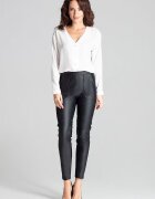 Lenitif Pantaloni dama - piele ecologica - buzunare mari - negru