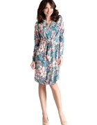 Lenitif Rochie de dama cu model - Radeyah - albastra deschis - Roz