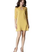 Lenitif Rochie de zi - 3/4 lungime - Poliester/Viscoza - Galben