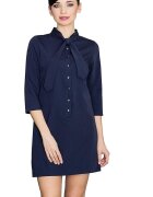 Lenitif Rochie de zi - Poliester/Viscoza - Bleumarin