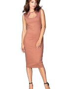 Lenitif Rochie de zi - Viscoza/Poliester - Maro -
