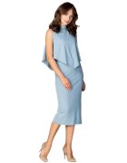 Lenitif Rochie eleganta dama - Marsta - albastra deschis - Albastru deschis