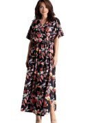 Lenitif Rochie maxi dama Davide L055 negru rosu - Maro