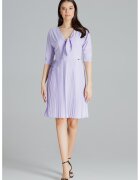 Lenitif Rochie model L076 - decolteu in V - maneca scurta - violet - poliester 95% elastan 5% -