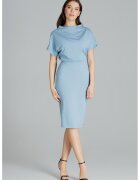 Lenitif Rochie model L087 - albastru - viscoza - Albastru