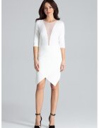 Lenitif Rochie mulata L012 - asimetrica - ecru - bumbac 95%