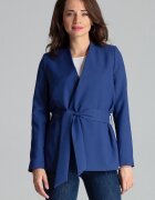 Lenitif Sacou dama - jacheta dreapta - asimetrica - culoare safir - poliester -