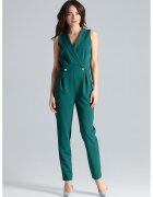 Lenitif Salopeta dama - eleganta - fara maneci - verde - poliester si vascoza -