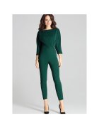 Lenitif Salopeta dama verde - poliester - maneci 3/4 - decolteu semicircular - pliuri asimetrice -