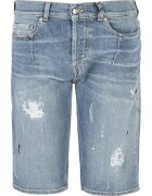 LES HOMMES Pantaloni scurti din denim cu aspect deteriorat -