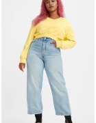 Levis Blugi crop cu croiala dreapta Ribcage - Albastru deschis
